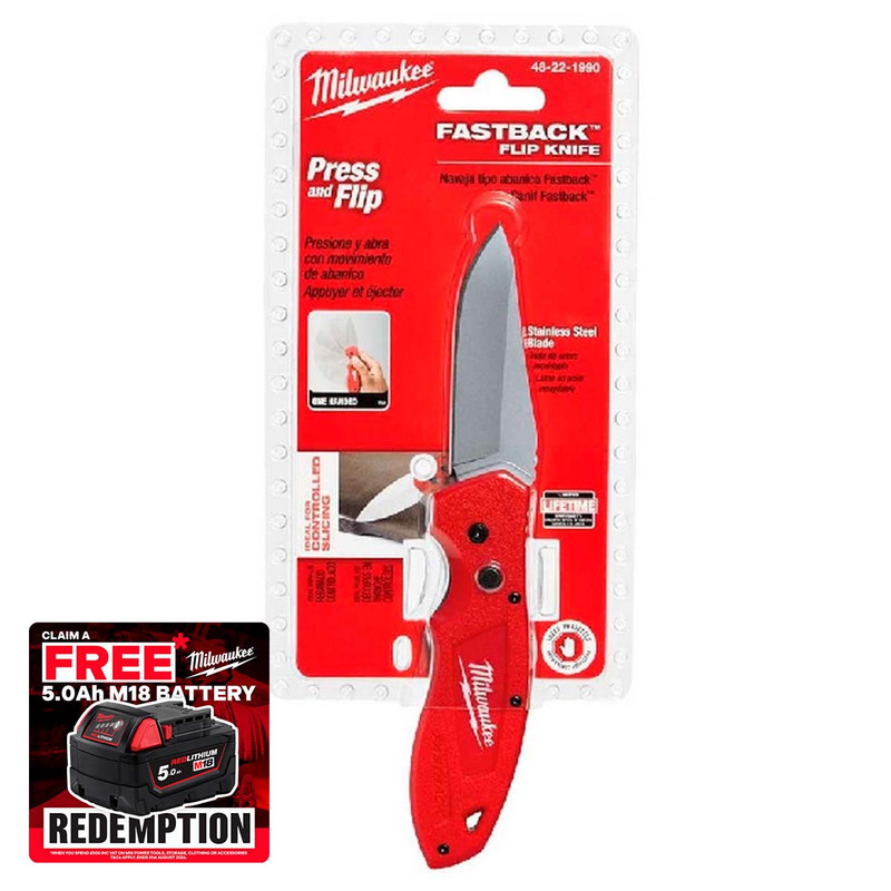 Milwaukee 48221990 Fastback Folding Pocket Smooth Knife