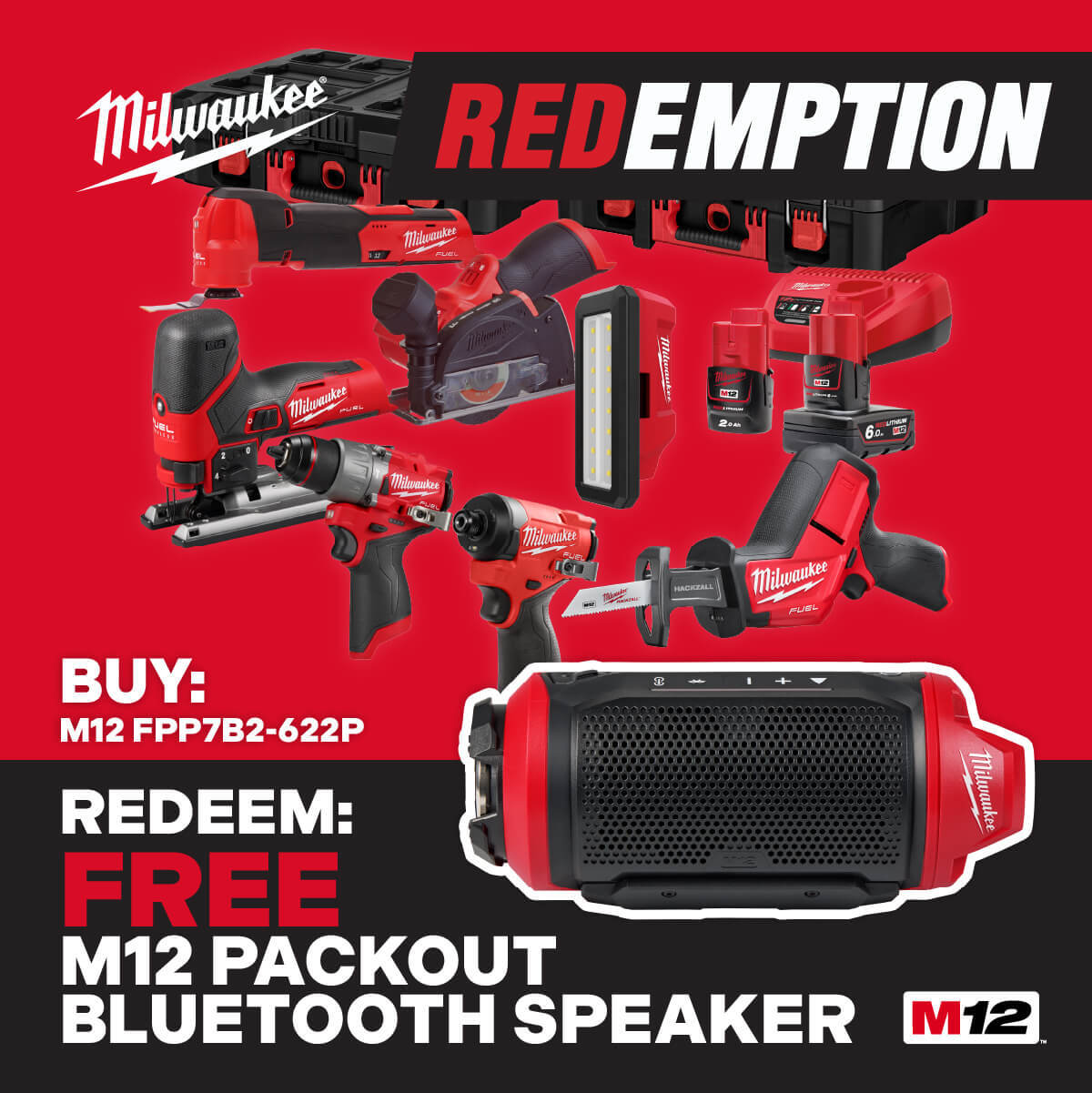 FREE M12SPEJSG2-0 12V Jobsite Bluetooth Speaker