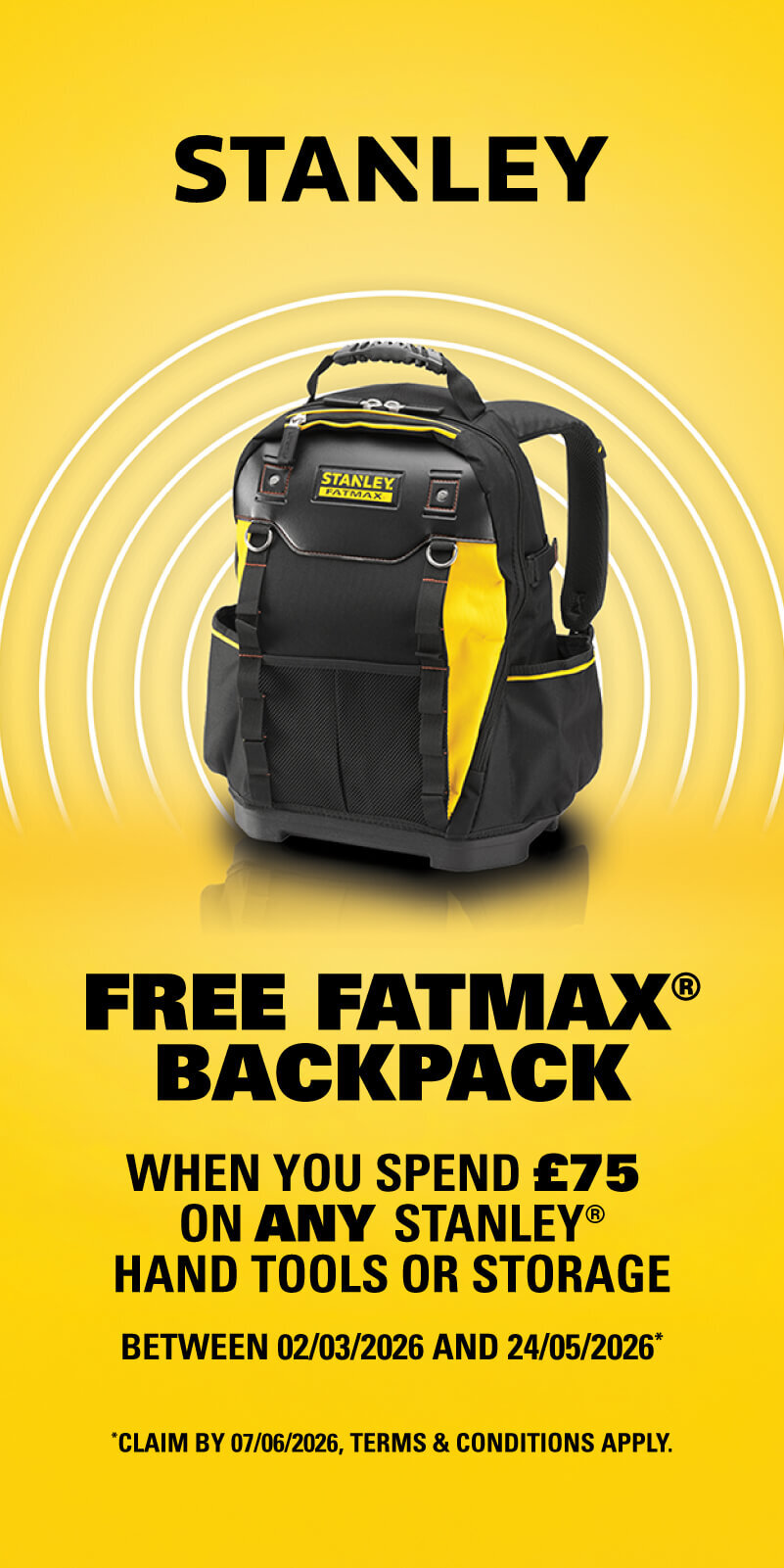 FREE Fatmax Backpack Offer
