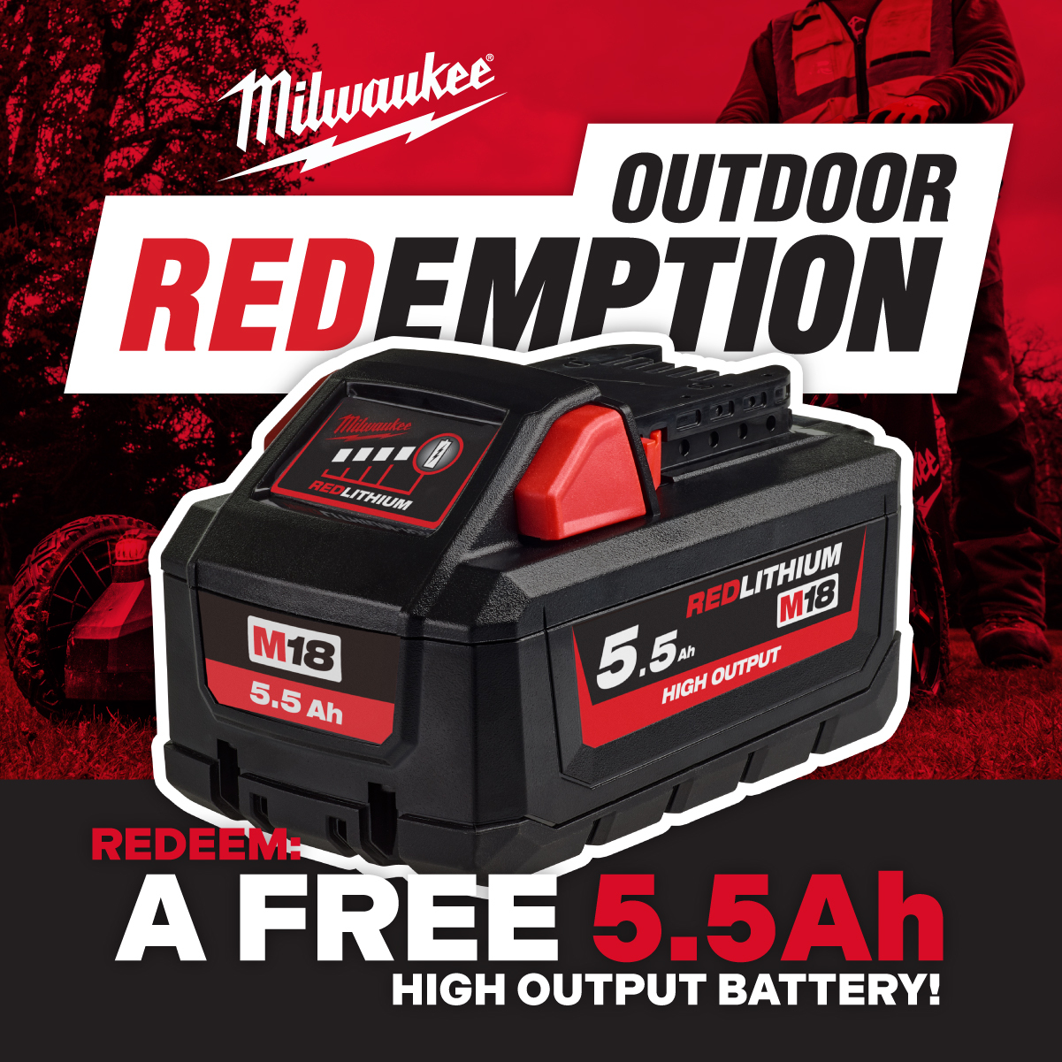 Redeem 1x M18 High Output 5.5Ah Battery
