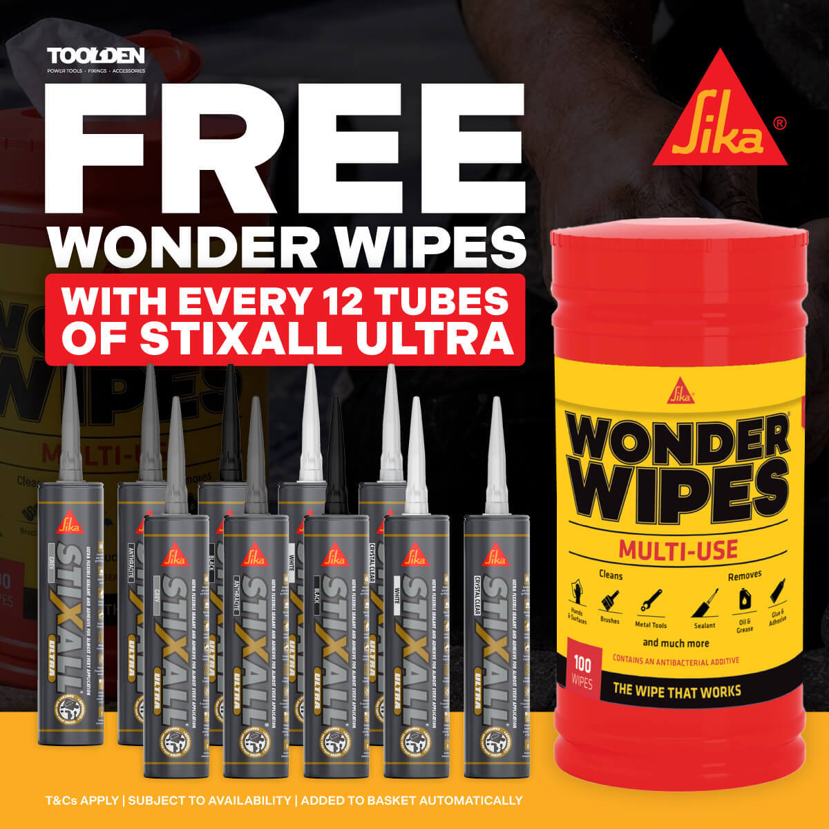Free Wonder Wipes with New Sika Ultra