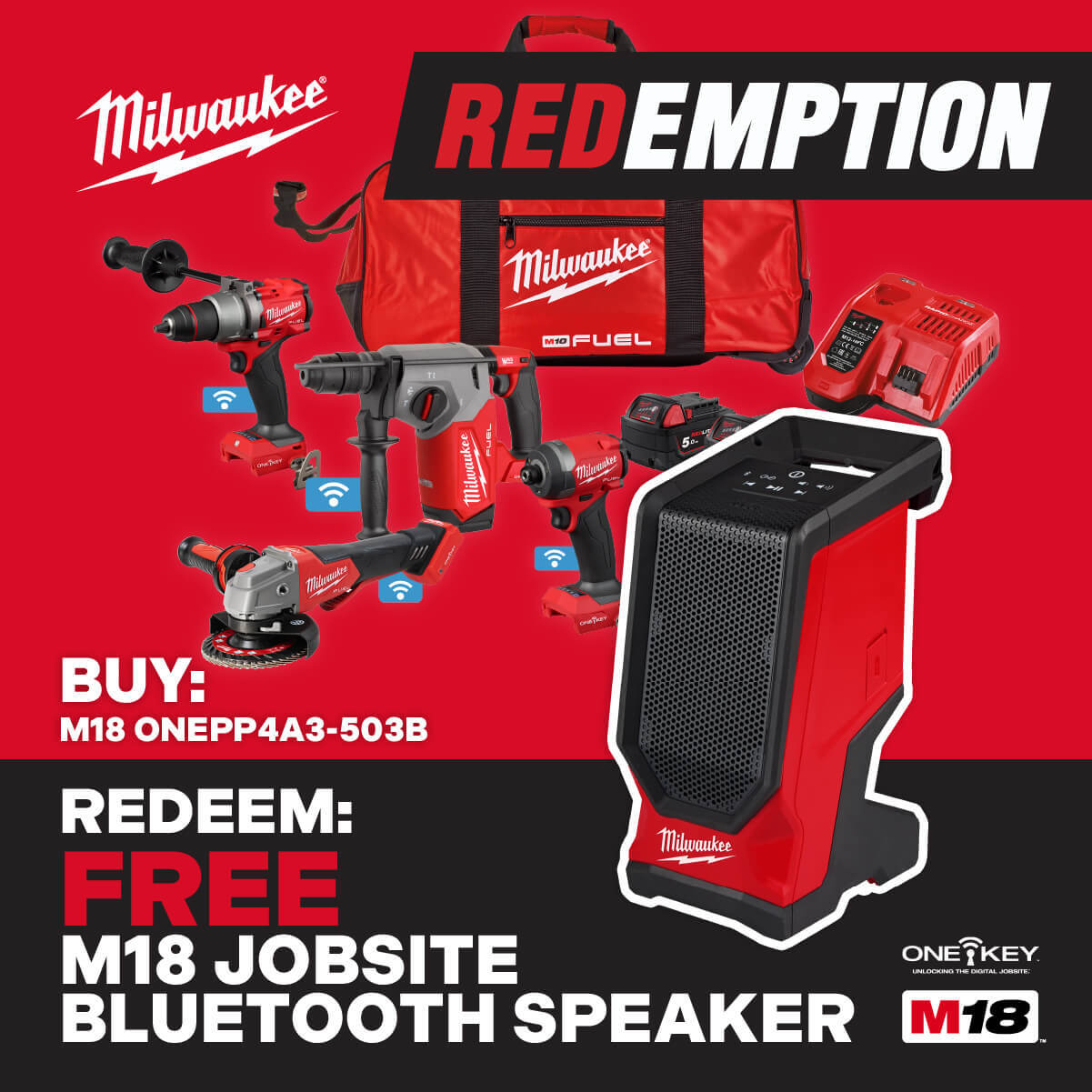 FREE M18SPEJSG2-0 18V Jobsite Bluetooth Speaker