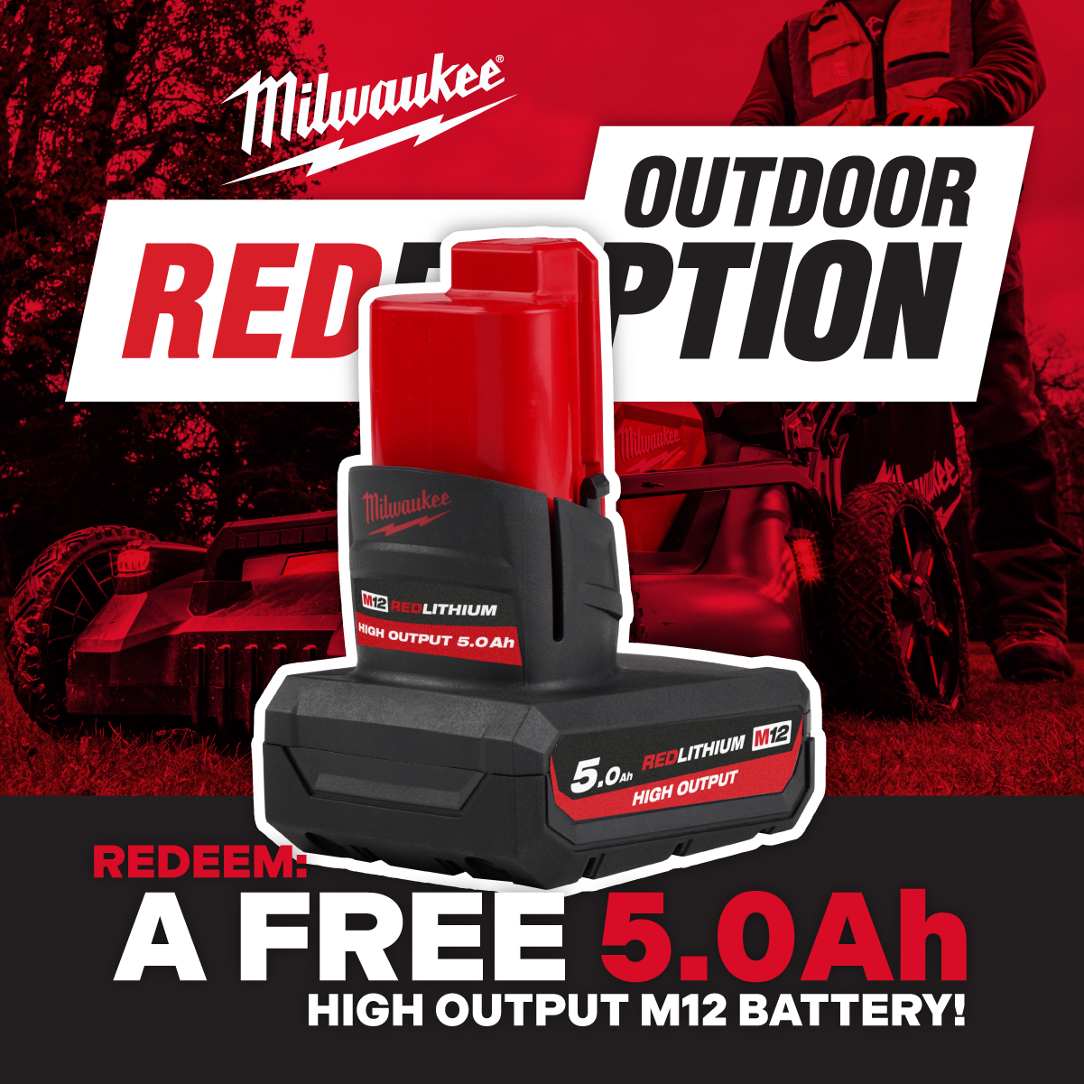 Redeem 1x M12 High Output 5.0Ah Battery