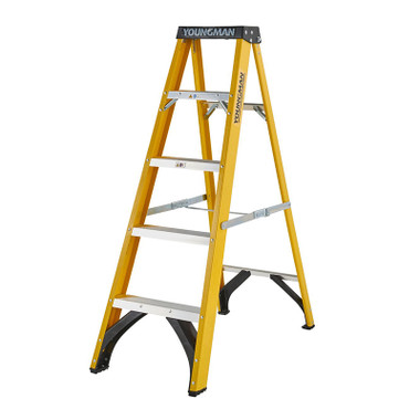 Youngman 52745518 S400 Fibreglass Stepladder 5 Tread Step Ladder | Toolden