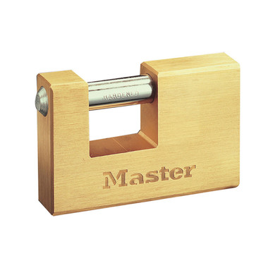 Master Lock MLK608 Rectangular 85mm Solid Brass Body Shutter Padlock ...