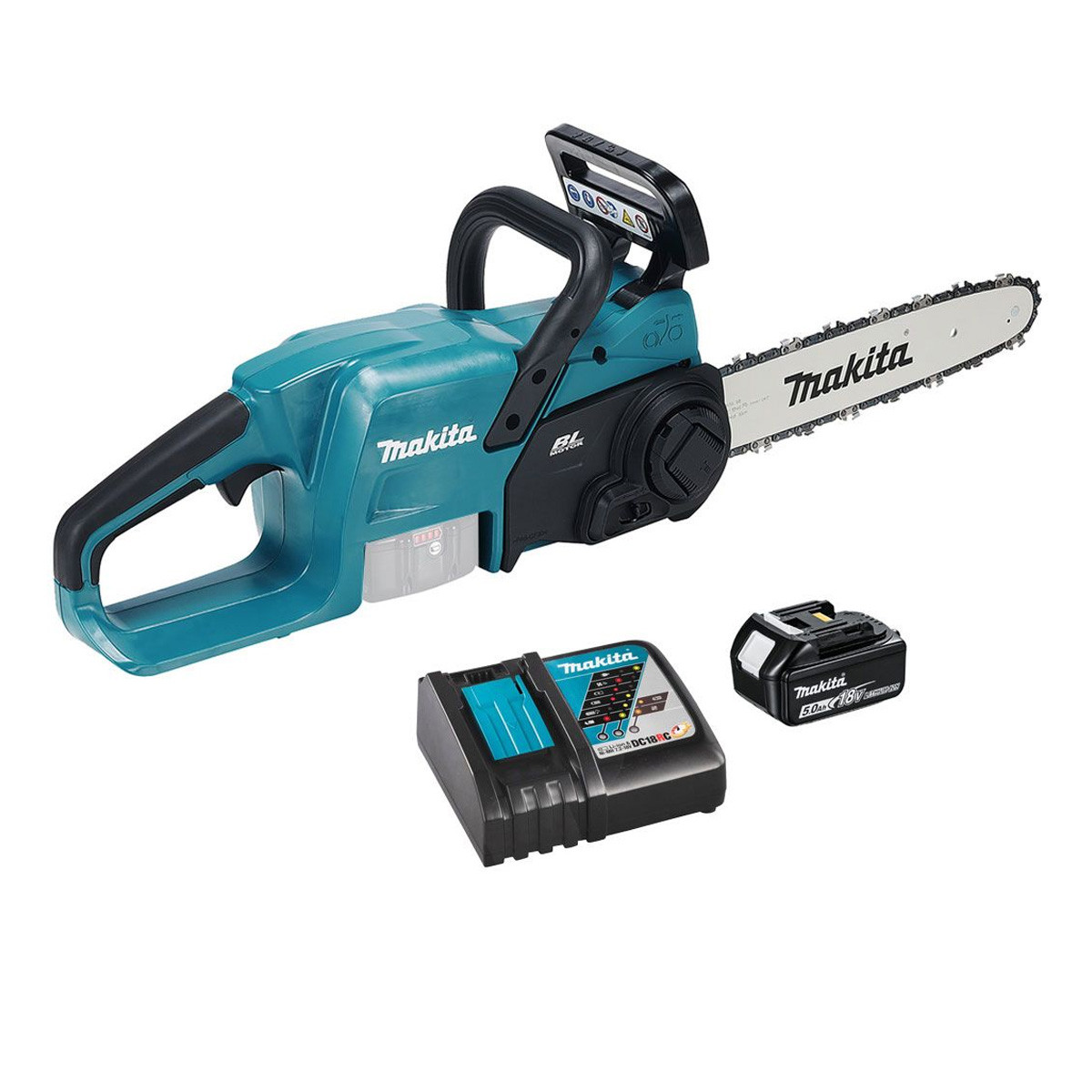 Image of Makita DUC307RTX2 18V LXT 30cm/12" Brushless Chainsaw with 1x 5.0Ah Battery