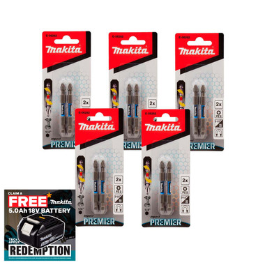 Makita E-03252 Impact Premier Torsion Bit – PZ2, 25 Mm, 15 Stück Im Karton – Für Hohe Drehmomente