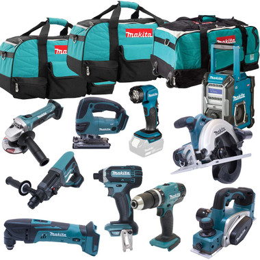 Makita LXT 18V 10pc Cordless Tool Kit with 3x Batteries Toolden
