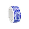 204810-ISB-H 48mm x 100m 1.9 mil 36 rls cs White Tamper Evident Tape with Blue Stripes.