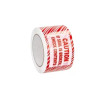 207210-ISB-HR 72mm x 100m 1.9 mil 24 rls cs White Tamper Evident Tape with Red Stripes.