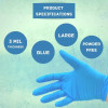 GLNPFL3-L Finger Textured Blue 3 Mil Non-Exam Powder-Free Nitrile Large 100 pcs box