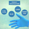 GLNPFL5-L Blue 5 Mil Non-Exam Powder-Free Finger Textured Nitrile Gloves Large 100 pcs bx