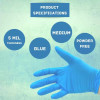 GLNPFL5-M Blue 5 Mil Non-Exam Powder-Free Finger Textured Nitrile Gloves Medium 100 pcs bx