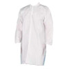 LCMPW-M WHITE 50g Microporous Lab Coat 4 Snaps Elastic Wrists-M 25 Master Case