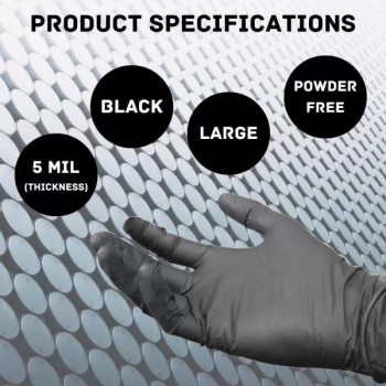 GLVNMPFB-L BLACK NI-BRID NITRILE VINYL MIX EXAM GRADE GLOVES-POWDER FREE-L 100 BX