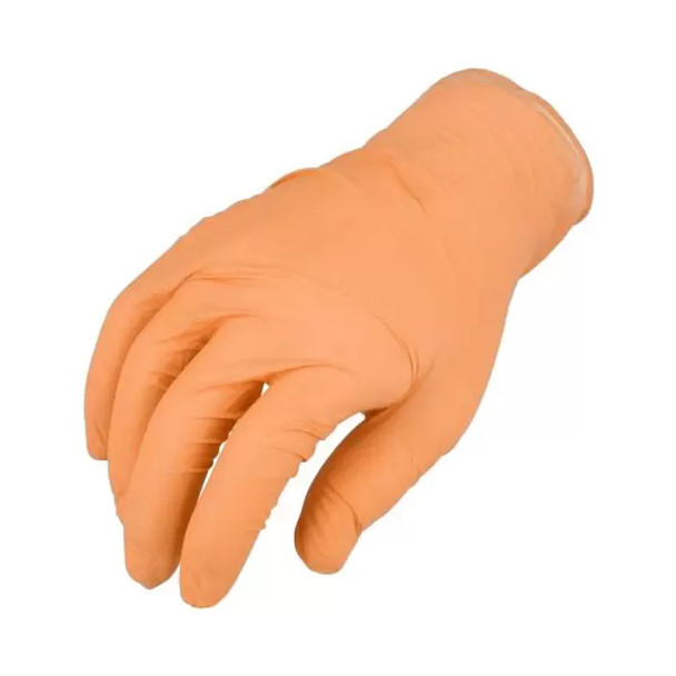 GLNMPFO5-M Orange 5 mil Nitrile EXAM Powder Free Gloves Medium; 100 pcs box - Fully Textured