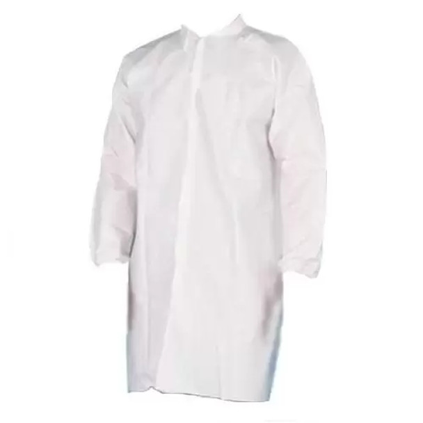 LCMPW-3XL WHITE 50g Microporous Lab Coat 4 Snaps Elastic Wrists-3XL 25 Master Case