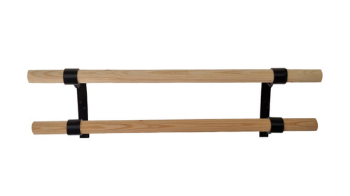Black Fitness Double Brackets - 1.5m Oak Barres 