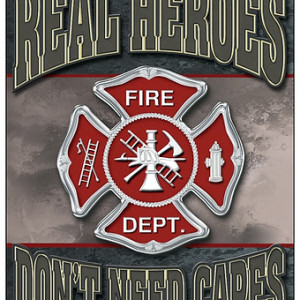 Fireman - Real Heros Tin Sign Fireman - Real Heros Tin Sign