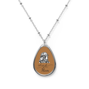 "Thank you, Mom" Oval Necklace