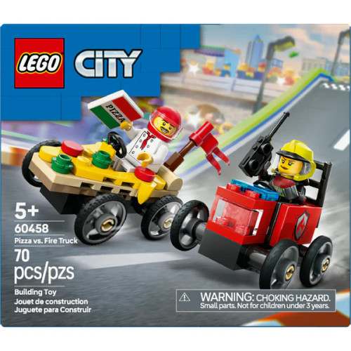 LEGO® Pizza vs. Fire Truck Race Car Pack Box