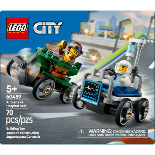 LEGO® Airplane vs. Hospital Bed Race Car Pack Box