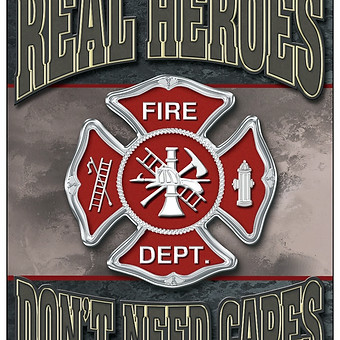 Fireman - Real Heros Tin Sign