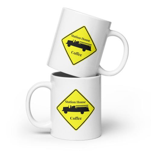 Station House Coffee White Glossy Mug