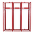 Wall Mounted Red Rack - 20" Wide / 20" Deep