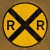 Railroad Crossing Tin Sign - Round