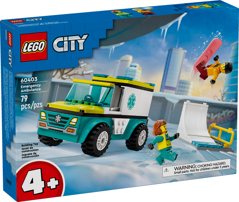 LEGO® City Emergency Ambulance and Snowboarder 60403 Box