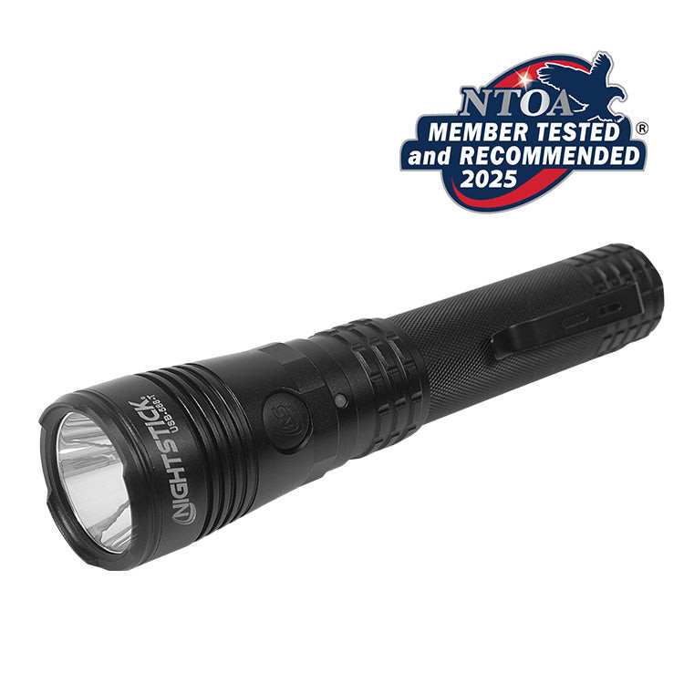 Turbo High Candela USB Dual-Light Rechargeable Tactical Flashlight - Black