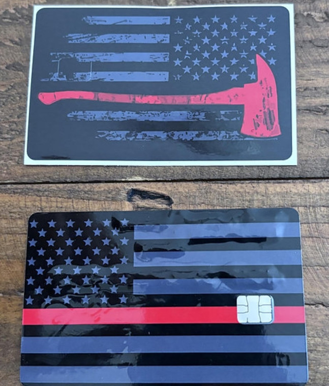 BKLYN Fire Co - Thin Red line Credit Card Decal - 8pcs