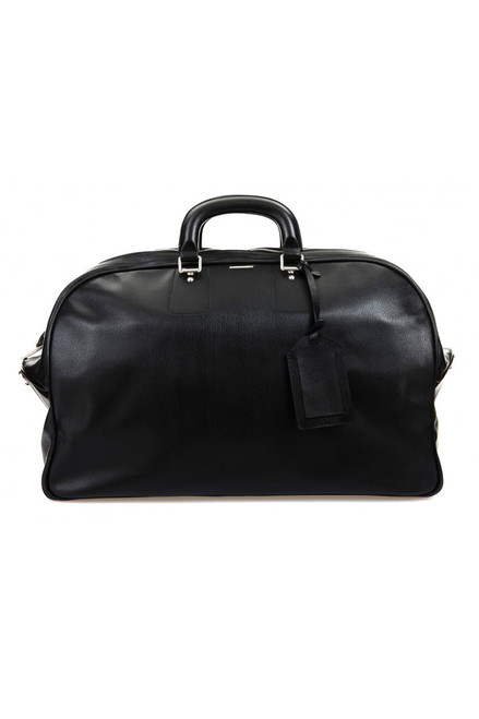 [Sample] Sodling, black leather duffle bag
