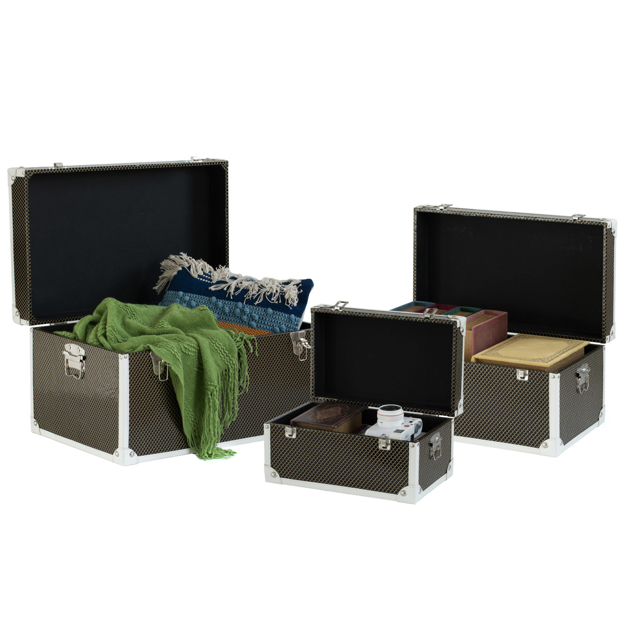 Vintiquewise 3-Colored Vintage Style Luggage Suitcase/Trunk, Set of 3