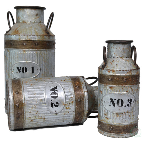 Galvanized Metal Rustic Milk Can