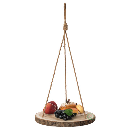 Natural Wood Modern Hanging Shelf Log Slices for Kitchen Dining Room Office Outdoors