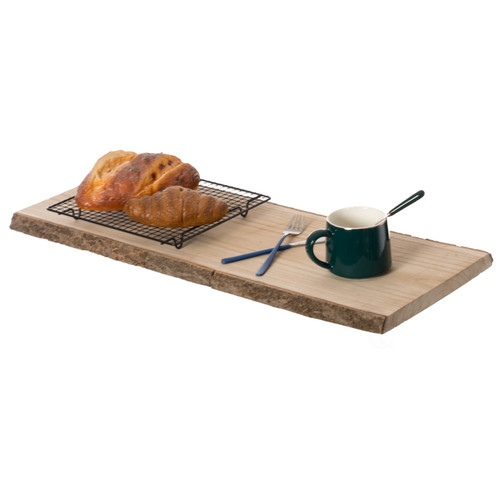 Rustic Natural Tree Log Wooden Rectangular Shape Serving Tray Cutting Board