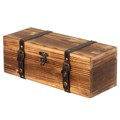 Vintiquewise Vintage Wooden Wine Gift Box Rustic Single Bottle Holder with Locking Latch Decorative Brass Accents Faux Leather Straps Keepsake Storage Chest for Weddings Birthdays & Holiday Gifting Vintiquewise Vintage Wooden Wine Gift Box Rustic Single Bottle Holder with Locking Latch Decorative Brass Accents Faux Leather Straps Keepsake Storage Chest for Weddings Birthdays & Holiday Gifting