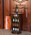 Rustic Lockable Barrel Shaped Wine Bar Cabinet Wooden End Table