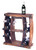 Decorative Wooden 8 Bottle Rustic Wine Rack with Glasses Holder