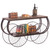 Two Tier Wagon Style Industrial Wooden and Metal Side End Table with Big Wheels