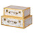 Set of 2 Luxury Marble White and Gold Hand Luggage Suitcase for Decor