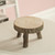 Decorative Antique Round Natural Wooden Accent Stool for Indoor and Outdoor