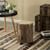 Accent Decorative Natural Wooden Stump Stool With Wheels for Indoor and Outdoor