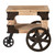 Vintiquewise Farmhouse Wagon-Style End Table with Storage Shelf & Rolling Wheels Vintage Wood Accent Table for Living Room Bedroom or Entryway Compact Decorative Multi-Functional & Stylish Display
