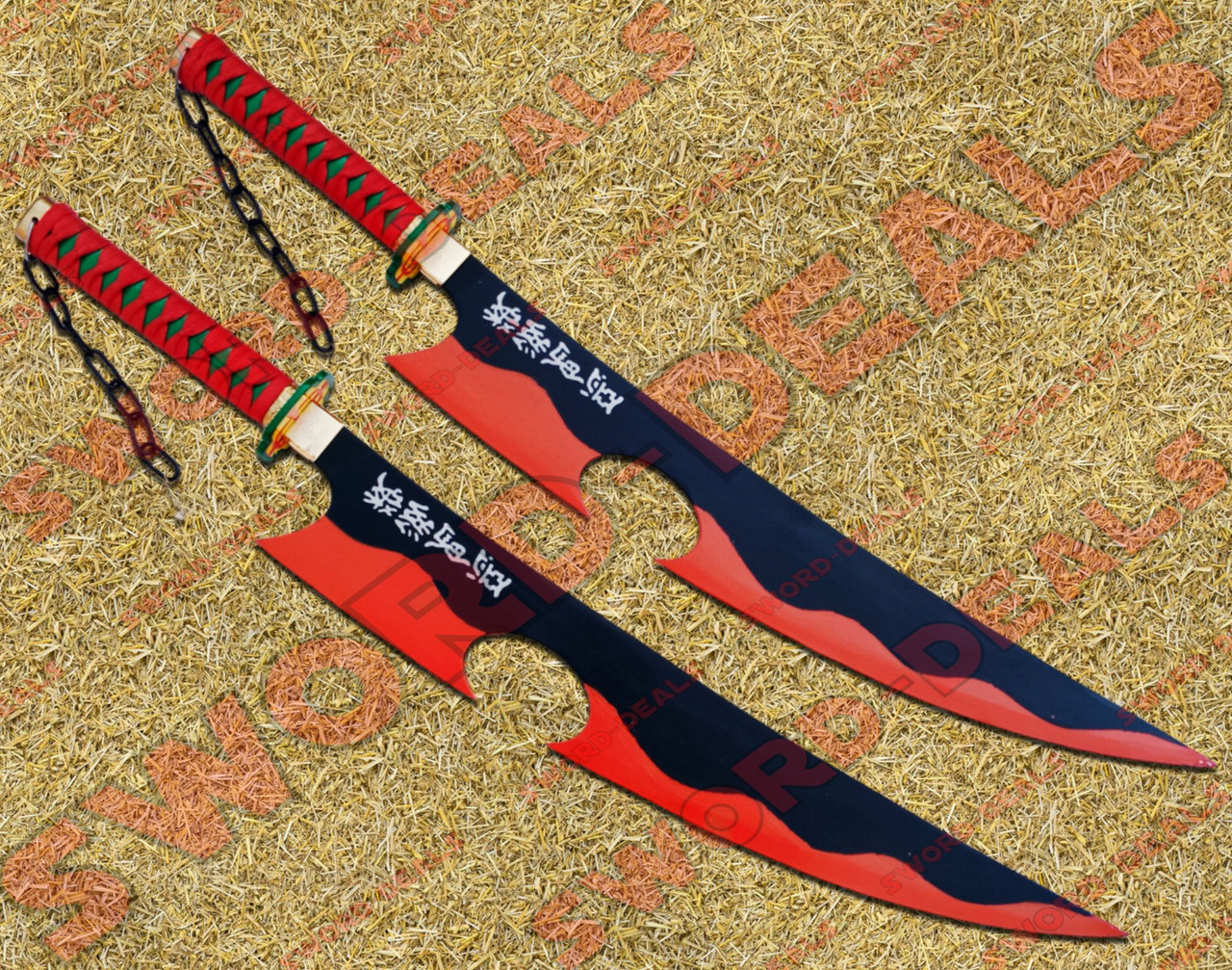 Demon Slayer Nichirin of Uzui Tengen Amber Swords w/ Sheaths (Full