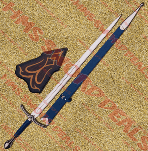 Glamdring Sword of Gandalf, known as Foe Hammer too, comes with wooden plaque and leather stitched scabbard
