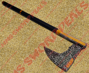 the blade of gimli's axe is forged from carbon steel and is functional.