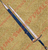 The scabbard of gandalf' sword that sword deals make is wooden with hand stitched blue leather on it, further adorned by metal fittings.